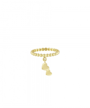 انگشتر گوارسه با آویز قلب دوتایی درریس Doris کد P1382