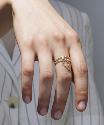 انگشتر گوارسه با آویز نت چنگ درریس Doris کد P1384