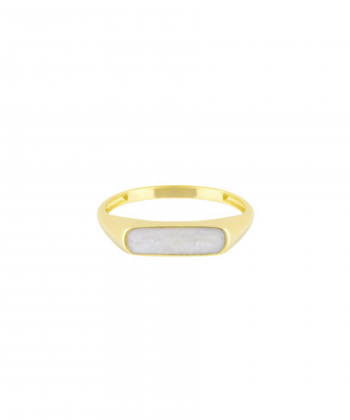 انگشتر مستطیل سفید صدفی بزرگ لالی پاپ درریس Doris کد P1584