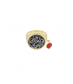 انگشتر سکه دلبر و یار من تویی با آویز انار اینمل قرمز درریس Doris کد P1695
