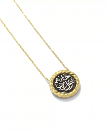 گردنبند دایره سکه تو را من چشم در راهم با قاب پیچی درریس Doris کد P1708