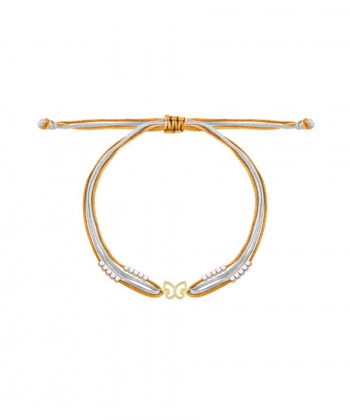 دستبند پروانه تو خالی با بافت سه رج درریس Doris کد P1465