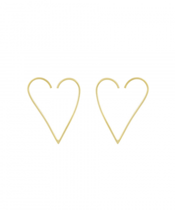 گوشواره قلب مفتول باز میخی درریس Doris کد P1054