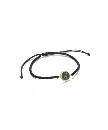 دستبند چرمی دورج تورا من چشم در راهم با چرم مشکی درریس Doris کد P2023