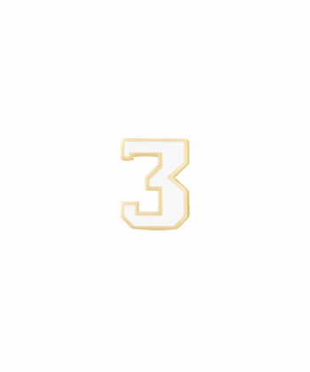 آویز میناکاری سفید عدد 3 درریس Doris کد P2687