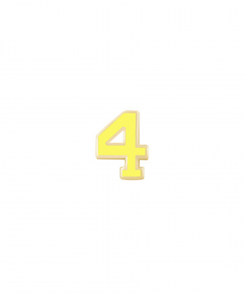 آویز میناکاری زرد عدد 4 درریس Doris کد P2697