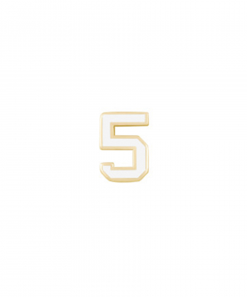 آویز میناکاری سفید عدد 5 درریس Doris کد P2705