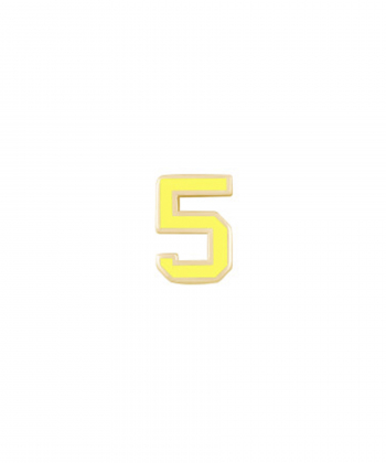 آویز میناکاری زرد عدد 5 درریس Doris کد P2706