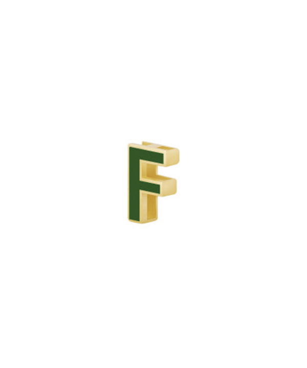 آویز میناکاری سبز حرف F درریس Doris کد P2492