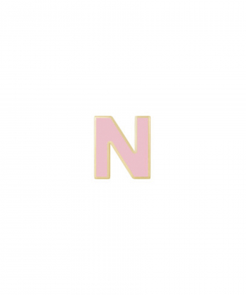 آویز میناکاری صورتی حرف N درریس Doris کد P2497