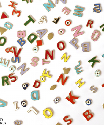 آویز میناکاری نارنجی حرف N درریس Doris کد P2499