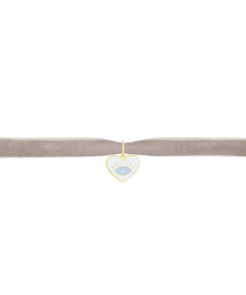 دستبند سینتا آویز چشم قلبی سفید درریس Doris کد P2516