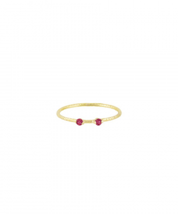 انگشتر پیچی با دو نگین قرمز درریس Doris کد P1775