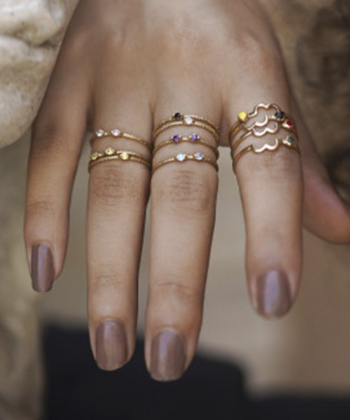 انگشتر پیچی با دو نگین قرمز درریس Doris کد P1775