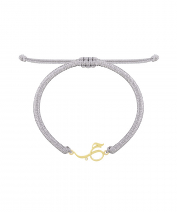 دستبند حب کوچک با تک نگین با بافت نقره ای درریس Doris کد P1882