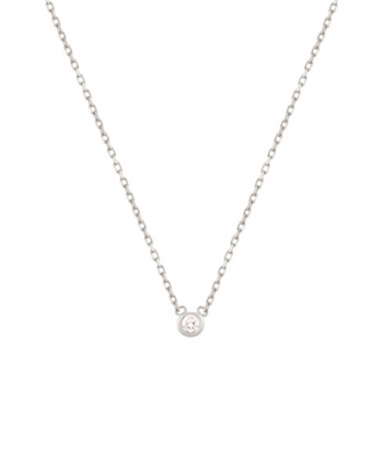 گردنبند تک نگین طلا سفید درریس Doris کد P2557