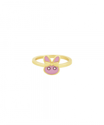 انگشتر خرگوش میناکاری صورتی درریس Doris کد P1838