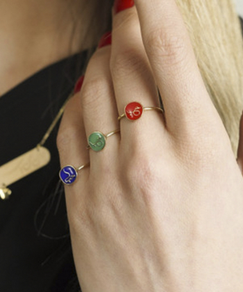 انگشتر حب با مینا کاری سرمه ای درریس Doris کد P1921