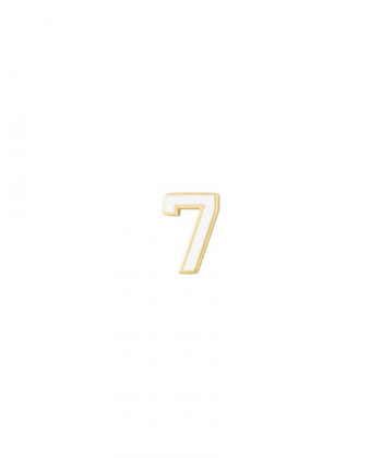 آویز میناکاری سفید عدد 7 درریس Doris کد P2733