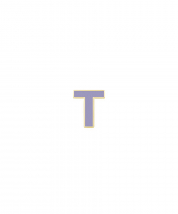 آویز میناکاری بنفش حرف T درریس Doris کد P2615