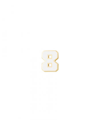 آویز میناکاری سفید عدد 8 درریس Doris کد P2739