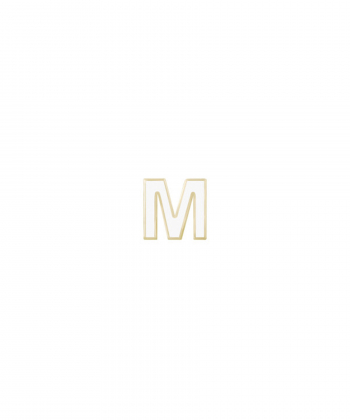 آویز میناکاری سفید حرف M درریس Doris کد P2828