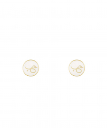 گوشواره حب با مینا کاری سفید درریس Doris کد P1945