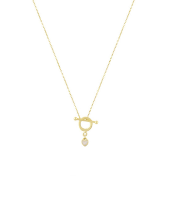 گردنبند جزر و مد دایره با آویز قلب درخشان کوچک درریس Doris کد P3176