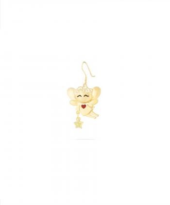 گوشواره تک لنگه فرشته خوشحالی قلب قرمز با ستاره درریس Doris کد P2129