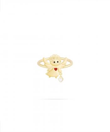 انگشتر رینگ فرشته نیکه قلب قرمز با قلب درخشان درریس Doris کد P2132