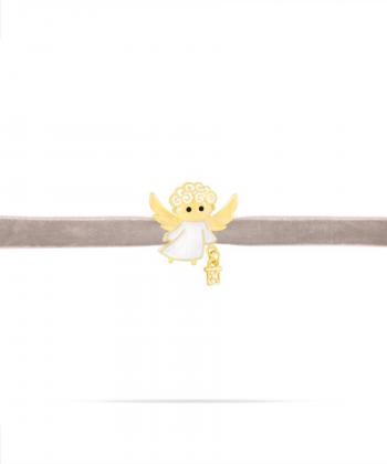 دستبند سینتا فرشته نیکه با میناکاری سفید و فانوس سحرآمیز درریس Doris کد P2133