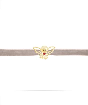 دستبند سینتا فرشته نیکه قلب قرمز و بال توخالی درریس Doris کد P2135