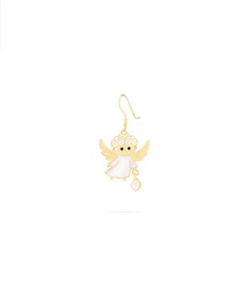 گوشواره تک لنگه فرشته نیکه با میناکاری سفید و قلب درریس Doris کد P2143