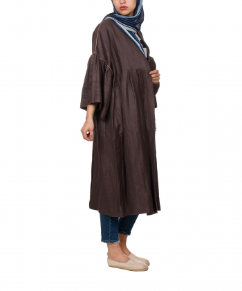 مانتو نخی آستین سه ربع سرژه Serge