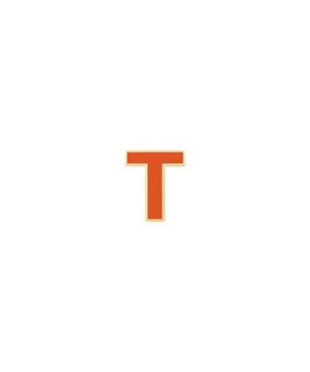 آویز میناکاری نارنجی حرف T درریس Doris کد P2858