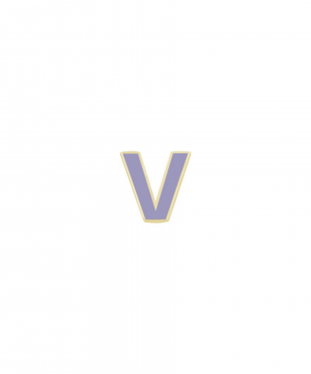 آویز میناکاری بنفش حرف V درریس Doris کد P2859