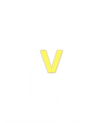 آویز میناکاری زرد حرف V درریس Doris کد P2860