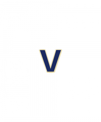 آویز میناکاری سرمه ای حرف V درریس Doris کد P2864