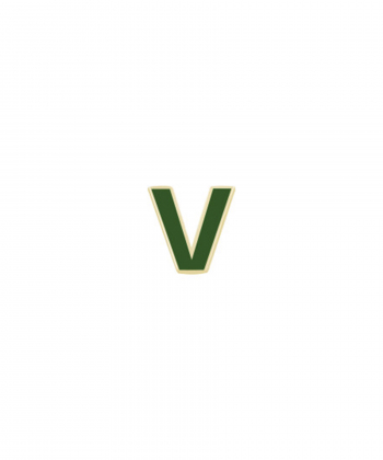 آویز میناکاری سبز حرف V درریس Doris کد P2865