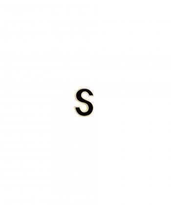 آویز میناکاری مشکی حرف S درریس Doris کد P2851