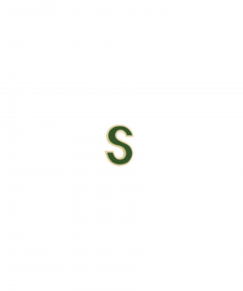 آویز میناکاری سبز حرف S درریس Doris کد P2853