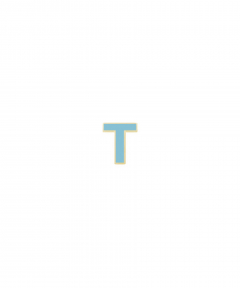 آویز میناکاری آبی حرف T درریس Doris کد P2855