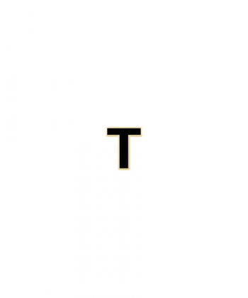 آویز میناکاری مشکی حرف T درریس Doris کد P2856