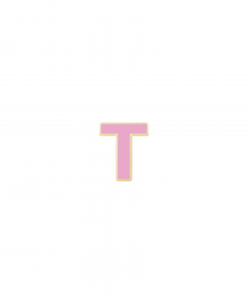 آویز میناکاری صورتی حرف T درریس Doris کد P2619