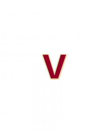 آویز میناکاری قرمز حرف V درریس Doris کد P2623