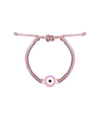 دستبند بافت دایره چشم با مینا کاری صورتی درریس Doris کد P2344