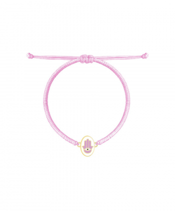 دستبند چشم همسا صورتی و بافت مکرمه گلبهی درریس Doris کد P2349