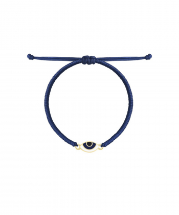 دستبند بافت سرمه ایی چشم نیمه باز وینک با میناکاری سرمه ایی درریس Doris کد P2353