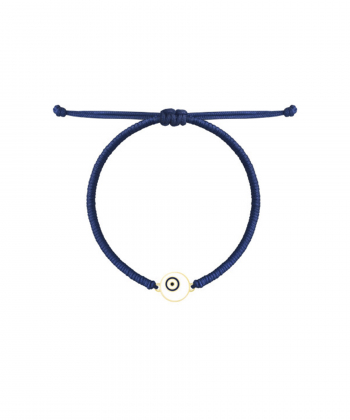 دستبند بافت سرمه ای و دایره سفید وینک درریس Doris کد P2355