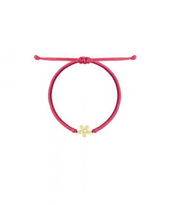 دستبند بافت سرخابی گل شیاردار درریس Doris کد P3105